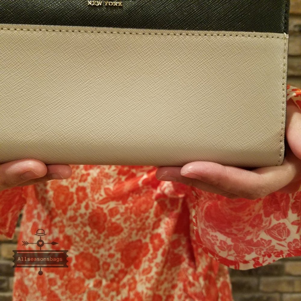 Kate Spade Large Continental Wallet Black Beige - Picture 7 of 8